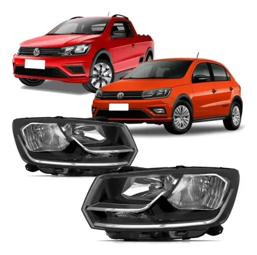 Farol Principal Luz Lente para a Volkswagen Saveiro G7 e Gol G8 Foco Duplo