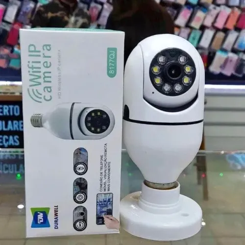 Camera Ip Segurança Lâmpada Panorâmica Wi-fi 360º