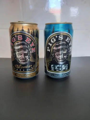 Lata Cerveja Vintage Pig's Eye Pilsner / Ice 355ml Vazia Coleção 1990s