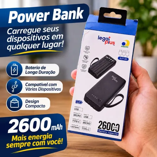 Carregador Portátil Power Bank 2600mAh- Entrega grátis