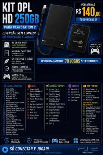 HD 250GB+memory card 8GB PlayStation 2