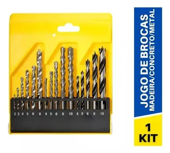 Kit De Broca Para Furadeira Concreto Vídea Fertak 16 Pcs