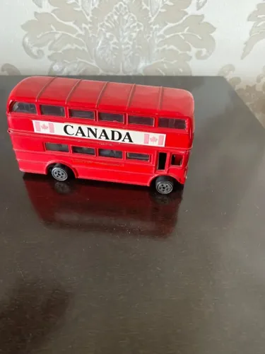 miniaturas ônibus do canadá, souvenir de viagem