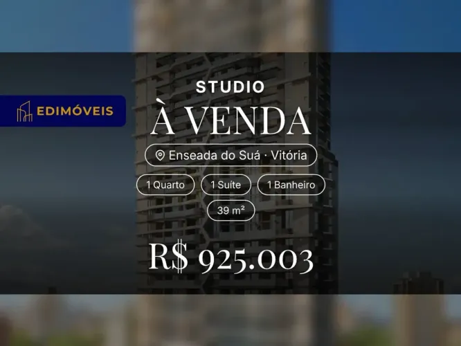Enseada do Suá| Studio 1 quarto com espaço gourmet e academia