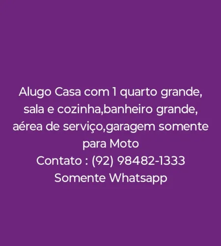 Casa apenas para locação 