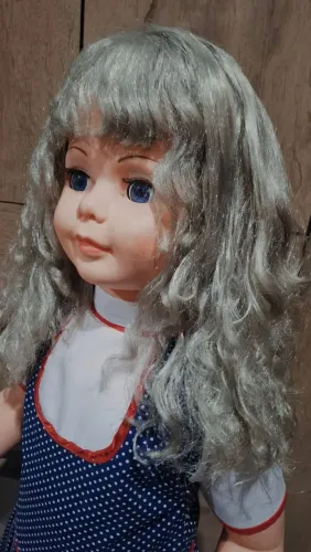 Boneca amiguinha da estrela vestido azul com bolinhas
