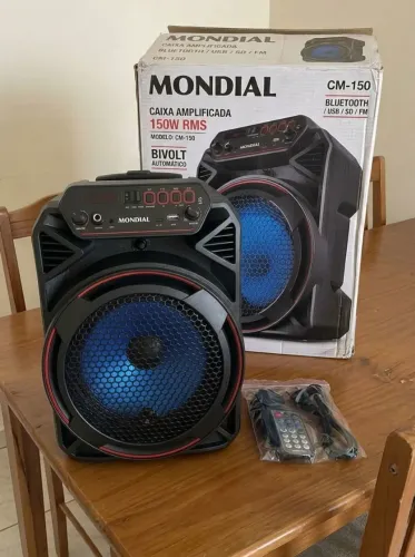 Caixa Amplificada Mondial CM-150 Bluetooth 150W RMS (Completa na Caixa)