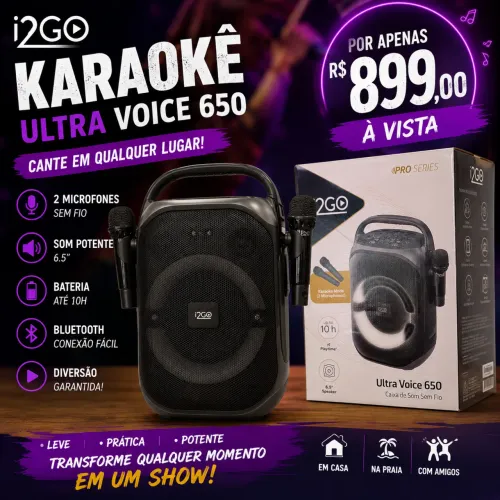 ? Caixa de Som Karaokê i2GO Ultra Voice 650 ?