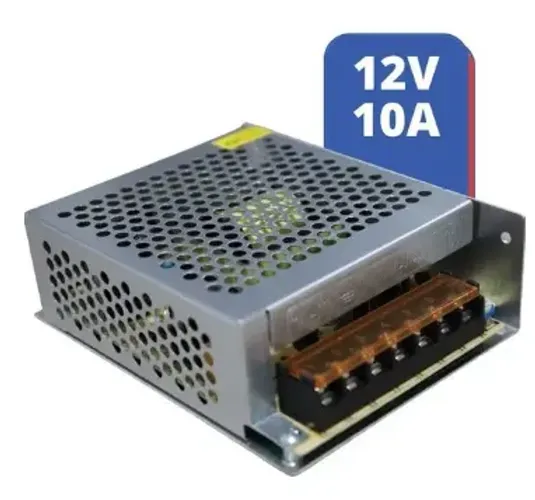 Fonte Chaveada 12V 10A Colmeia Bivolt CFTV Fita LED Metálica