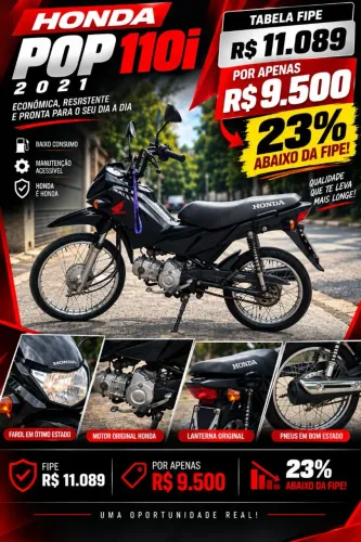 Pop 110i 2021 abaixo da Fipe