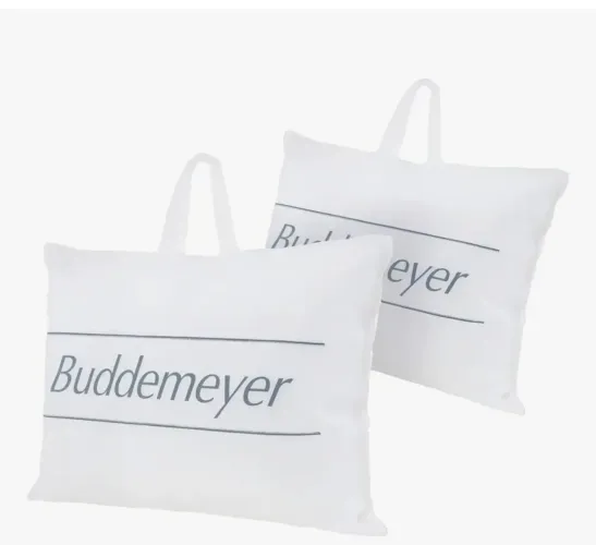 2 TRAVESSEIROS NOVOS - TOQUE DE PLUMA 50/70 COR BRANCO - BUDDEMEYER