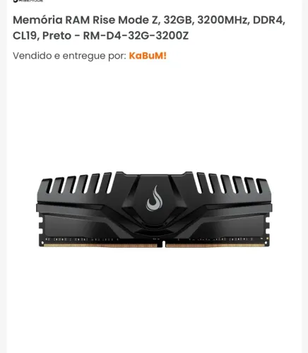 Memória RAM Rise Mode Z, 32GB, 3200MHz, DDR4, CL19, Preto - RM-D4-32G-3200Z