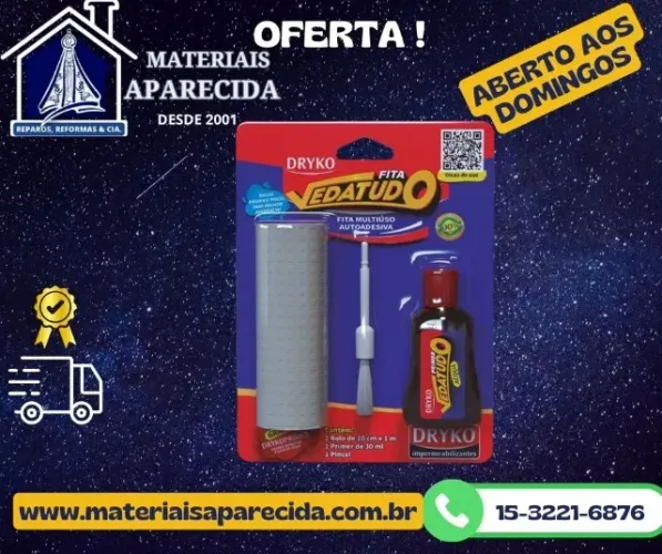 Kit Fita Asfaltica 10x1m + Prime Dryko