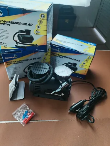 Mini Compressor Ar Automotivo 300psi 12v P/ Pneu Carro Moto Bicicleta Colchão Bola