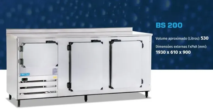 BALCÃO DE SERVIÇO REFRIGERADO FORTSUL - 3 PORTAS 530 LITROS | 220V R$ 7.199