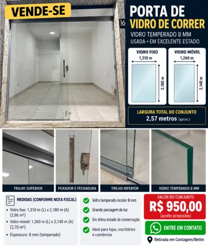 Porta de Vidro de Correr