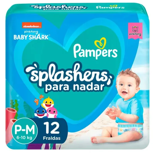 Fralda Pampers Splashers ? Fralda Para Piscina e Praia P/M 12 UNIDADES