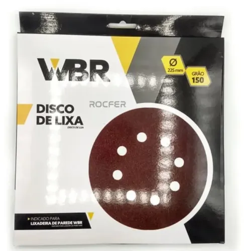 Disco de Lixadeira Parede 225mm Grão 180 - WBR