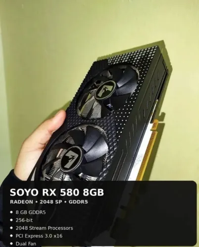 Placa de Vídeo AMD RX 580 8GB Soyo nova poucos dias de uso funcionando perfeitamente