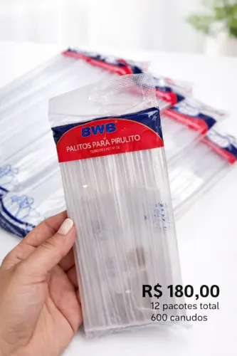 Canudos para pirulito ou topo de bolo