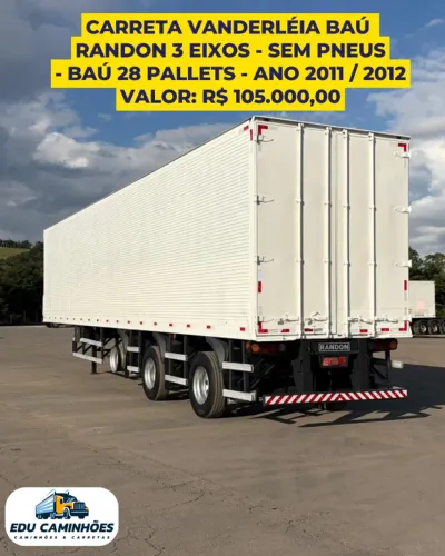 Vanderléia Baú Randon 3eixos Baú 28 pallets Ano 2011 / 2012