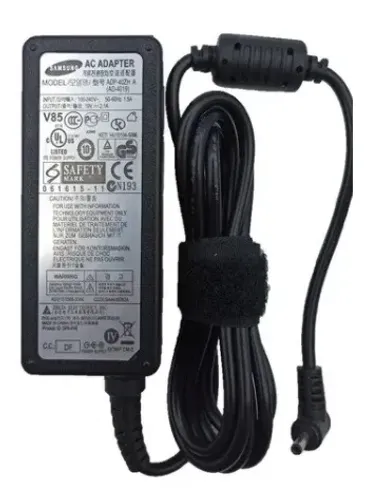 Fonte para notebook Samsung book ponta fina + cabo de força