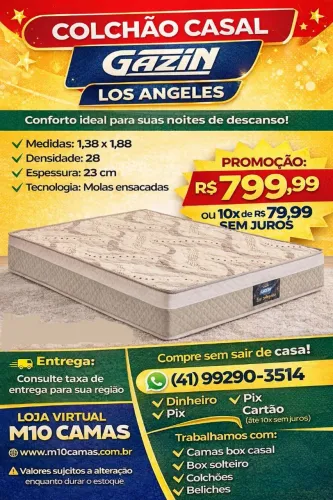 Colchão Casal em molas ensacadas novo, ,# 10x sem juros no cartão