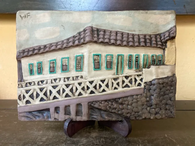 Quadro/Arte alto relevo em cerâmica colonial, Casa da Ponte