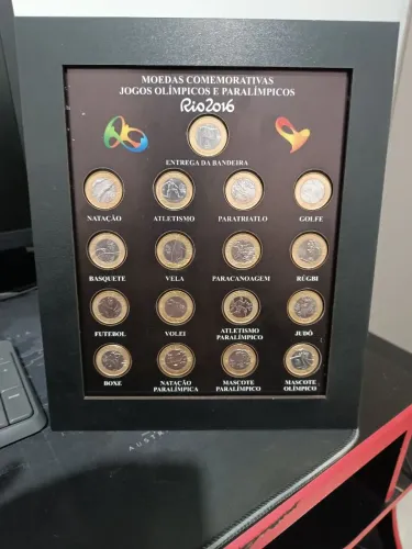 Coleção Completa Rio 2016 com Moldura (17 Peças + Entrega da Bandeira)