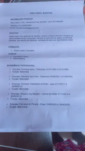 Balconista com experiência em farmacias