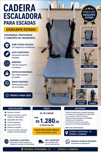 Cadeira de rodas para escadas (Escaladora)