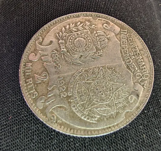 Moeda Brasil 2000 reis 1922 centenário da independência 