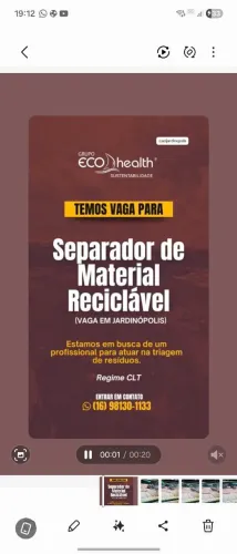 Separador de material reciclavel
