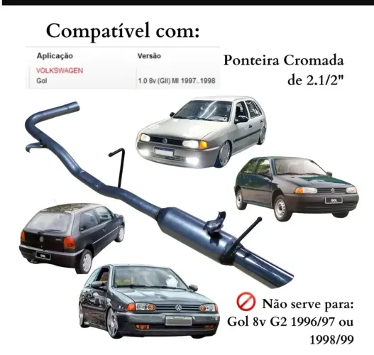 ESCAPAMENTO ESPORTIVO JK GOL G2 1.0 8v 1997 E 1998