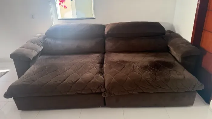 Sofá Retrátil e Reclinável 2,95m Extra Great BIG - Molas Ensacadas - Cor Castor