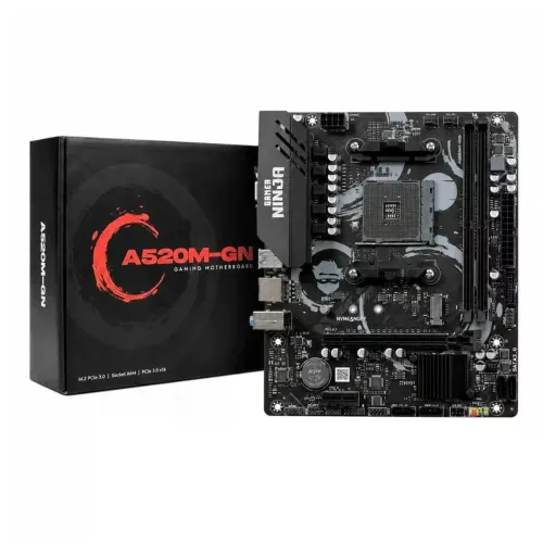 Placa Mãe Gamer Ninja A520M, AMD AM4, M-ATX