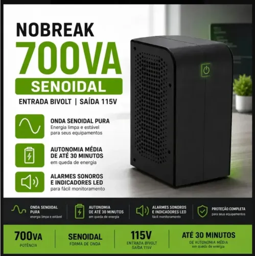 Nobreak 700 Va Senoidal Saída 115v Preto Forceline