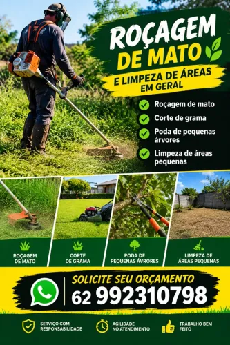 Roçagem e o limpeza de quintal e pequenas areas
