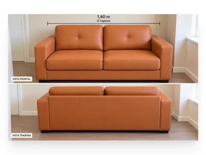 SOFÁ LIVING 1,40 MARROM LINDO E ELEGANTE