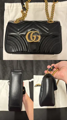 Bolsa inspiração Gucci modelo marmont em couro legítimo italiano 