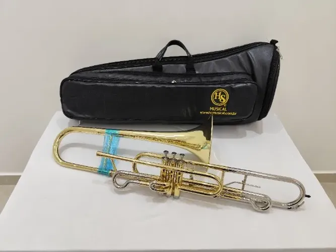 Trombone Hs Musical S761 Sib - Laqueado c/ Níquel - NOVO R$7800,00 -Troco