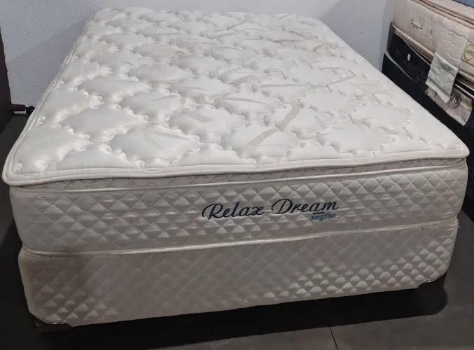 Cama box casal colchão e base 1,28x1,88