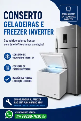 Conserto geladeira e freezer inverter e convencional 