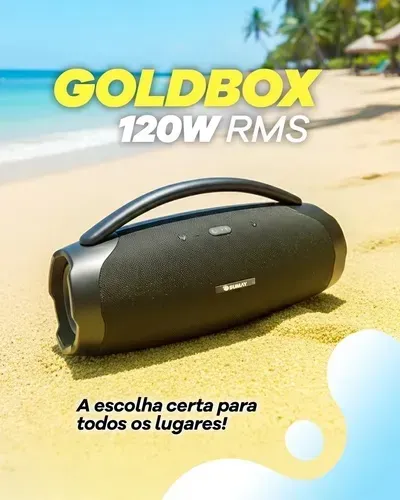 CAIXA DE SOM BOOMBOX GOLDEN BOX SUMAY 