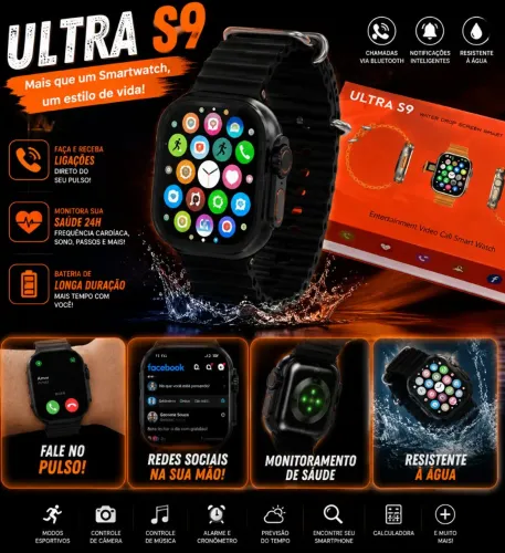 RELÓGIO SMARTWATCH+ WHATSAPP, YOUTUBE, TELEGRAM, FACEBOOK