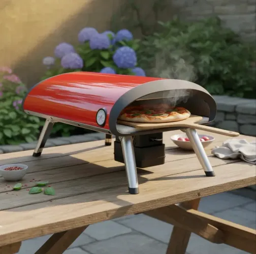 Forno de pizza a gás faz uma pizza em 60 segundos