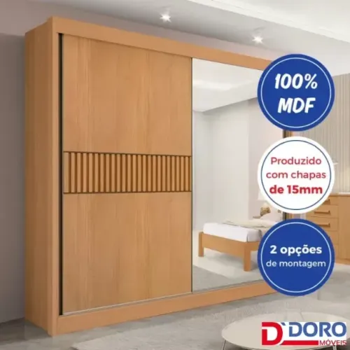 Guarda Roupa Titanium Ripado 2,20m 100% MDF Novo! Pronta Entrega!
