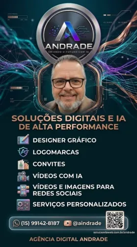 Designer Gráfico & IA: Logomarcas, Convites, Vídeos, Restauração de Fotos e Animações