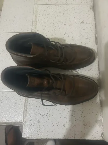 Bota casual em couro legítimo marrom, élie. Nova. 