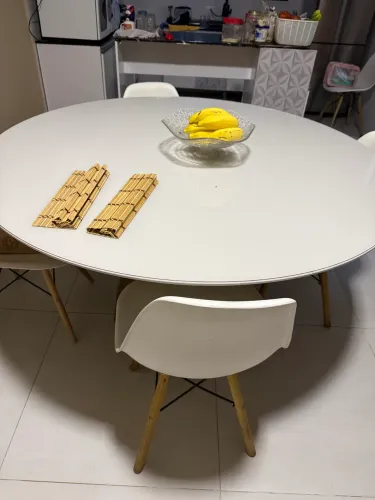 Mesa jantar tampo de vidro
